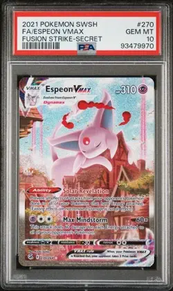PSA 10 FA/ESPEON VMAX 2021 POKEMON SWORD & SHIELD FUSION STRIKE #270 ESPEON - Image 1