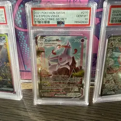 2021 Pokemon SWSH Fusion Strike Espeon VMAX #270 Mint PSA 10 - Image 1