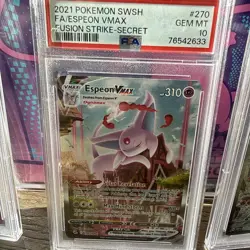 2021 Pokemon SWSH Fusion Strike Espeon VMAX #270 Mint PSA 10 - Image 2