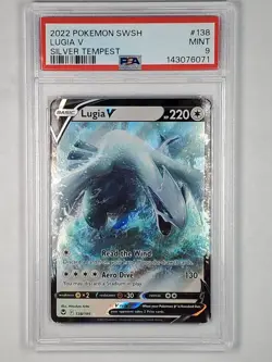 Lugia V 138/195 Ultra Rare SWSH12: Silver Tempest PSA 9 Mint English Pokemon - Image 1