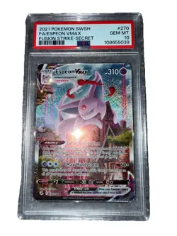 2021 POKEMON SWSH FA/ESPEON VMAX FUSION STRIK -SECRET #270 PSA GEM MT 10 - Image 2