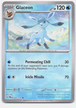 Glaceon (Poke Ball Pattern) 025/131 Pokeball SV: Prismatic Evolutions Pokemon NM - Image 1