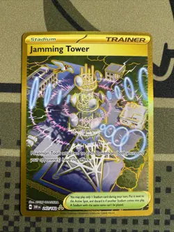 Pokemon Jamming Tower 243/182 Sv10 Destined Rivals Hyper Rare Holo Trainer - Image 1