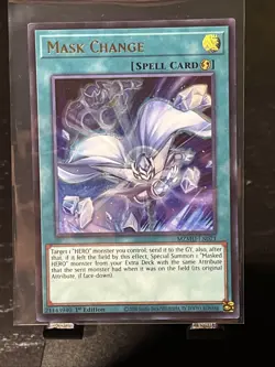 Yu-Gi-Oh! Mask Change Alt Art Ultra Rare MZMU-EN071 + Masked Hero Atomic Super - Image 1