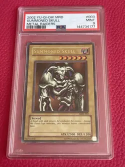 2002 Yu-Gi-Oh Summoned Skull MRD-003 PSA 9 Mint Metal Raiders Holo - Image 1