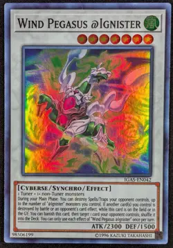 Wind Pegasus Ignister 1996 Super Rare Holo Yugioh IGAS-EN042 (NM) - Image 1