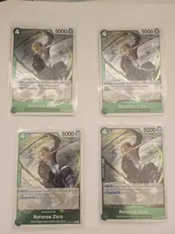 4x One Piece OP13-037 R Roronoa Zoro - ENG - Foil - Playset - TCG - NM/M - Image 1