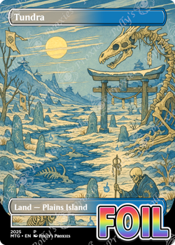 Tundra FOIL Original Dual Land Proxy Card Custom Japanese Shrine Art Design - Image 1