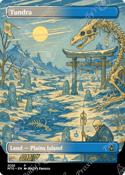 Tundra FOIL Original Dual Land Proxy Card Custom Japanese Shrine Art Design - Image 4