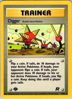 Pokemon Digger Team Rocket Set 1999-2000 75/82 1st Edition - MP - Image 1