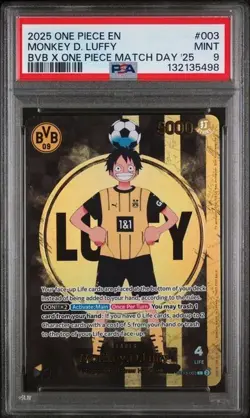 MONKEY D. LUFFY BVB X ONE PIECE MATCH DAY '25 ONE PIECE PROMOS 2025 003 PSA 9 - Image 1