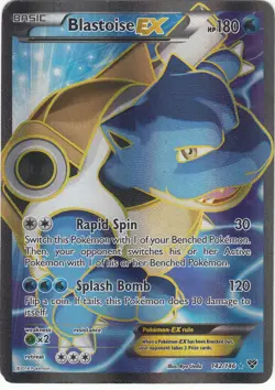 Pokemon TCG Trading Card Game BLASTOISE EX 142 / 146 Full Art Holo - Image 2