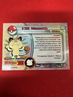 Meowth - #52 - Topps (Black Logo) - Series 1 - Pokemon Card - Image 2