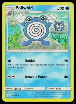 Pokemon Card Unbroken Bonds Poliwhirl 38/214 Uncommon - Image 1
