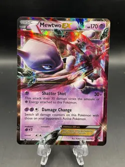 MEWTWO EX 62/162 BREAKthrough Pokemon card - Ultra Rare LP/NM - Image 1