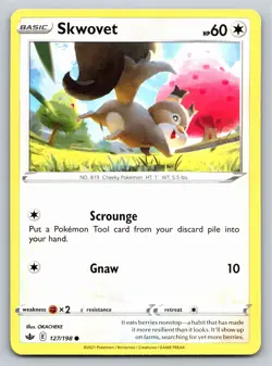 Skwovet 127/198 Common Chilling Reign Pokemon Card - NM Near Mint - Image 1