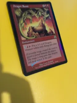 Dragon Roost. Enchantment Onslaught. MTG Card. Old vintage FOIL. Shooting star. - Image 5