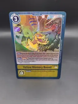 P-037 Yellow Memory Boost! Super Rare Mint Digimon Card - Image 1
