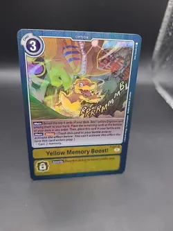 P-037 Yellow Memory Boost! Super Rare Mint Digimon Card - Image 2
