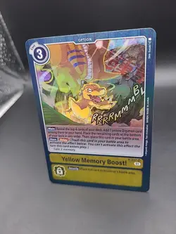 P-037 Yellow Memory Boost! Super Rare Mint Digimon Card - Image 3