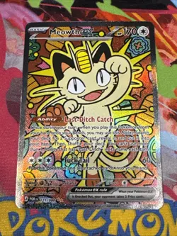 Pokemon Meowth EX Full Art Holo 121/088 Me03 Perfect Order TCG Card - Image 1
