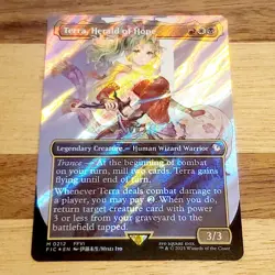 1x Terra, Herald of Hope, Borderless Art Surge Foil 0212, Magic MTG NM - Image 1
