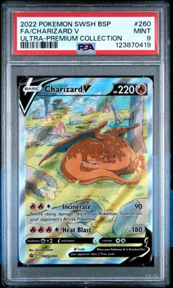 2022 Pokemon SWSH260 * BSP * Full Art * Charizard V * Ultra Prem. Coll. * PSA 9 - Image 1