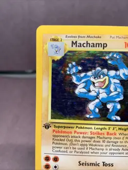 Pokemon TCG Machamp Holo 1st Edition Base Set #8/102 Holo Rare VTG WOTC - Image 2
