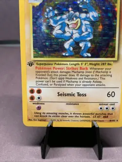 Pokemon TCG Machamp Holo 1st Edition Base Set #8/102 Holo Rare VTG WOTC - Image 5
