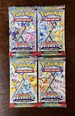 Pokemon TCG Prismatic Evolutions Booster Pack Art Bundle [set Of 4 Packs] - Image 1