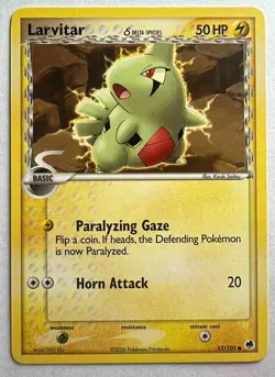 2006 Pokemon EX Dragon Frontiers Larvitar #52/101 - Image 1