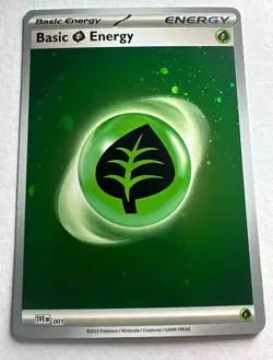 2023 Pokemon SVE Basic Grass Energy #001 SVE Energies Cosmic Holo - Image 1