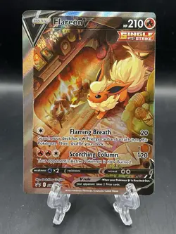 Pokemon Sword & Shield Promo Flareon V SWSH179 Holo Rare Error Miscut Alignment - Image 1
