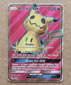 Pokemon Mimikyu GX 206/214 SM-Lost Thunder Ultra Rare Full Art Holo Near Mint - Image 1