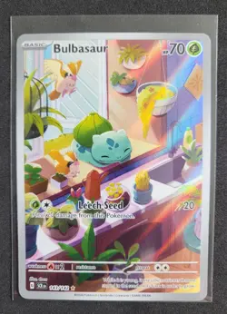 Pokemon Bulbasaur 143/142 SV07: Stellar Crown Illustration Rare Full Art Holo - Image 3