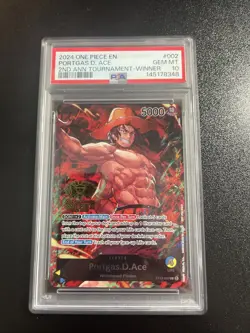 One Piece ST13-002 Portgas Ace 2nd Anniversary Tournament Winner Promo PSA 10 - Image 1