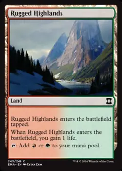 1x Rugged Highlands MTG Eternal Masters NM Magic Regular - Image 1