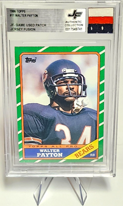 Jersey Fusion - Walter Payton 1986 Topps Chicago Bears RB Game Used PATCH - Image 1
