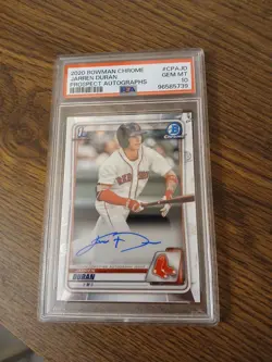 PSA 10 Jarren Duran 2020 1st Bowman Chrome Auto - Image 1