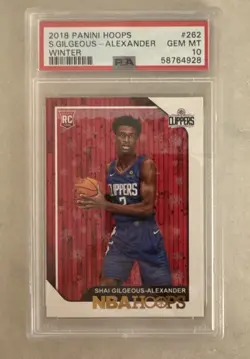 2018-19 Panini NBA Hoops Shai Gilgeous-Alexander Winter PSA 10 Rookie Thunder - Image 1