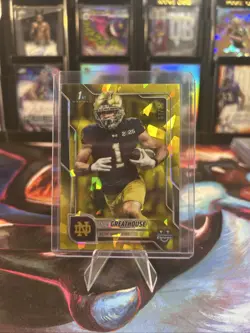 2025 Bowman U Chrome Jaden Greathouse 1st Yellow Sapphire #d /75 Notre Dame - Image 1