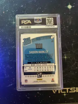 2018 Panini Donruss Rated Rookie Saquon Barkley #306 Base PSA 10 RC - Image 2