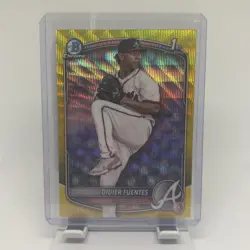 Didier Fuentes 2025 Bowman #BCP-87 Yellow Wave Refractor Chrome 1st RC /75 - Image 1