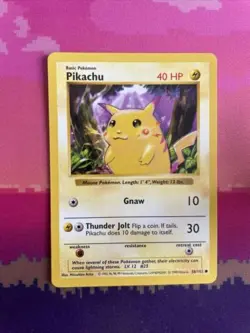 Pokemon Card Pikachu Shadowless Base Set RED CHEEKS 58/102 Near Mint - Image 1
