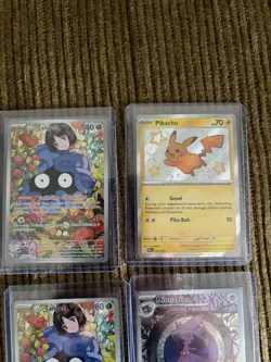 10 Card Pokemon Lot Illustration Rares, Pikachu Shiney, Holo, Full Art - Image 3