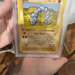 1999 Pokemon Game Onix 1st Edition Shadowless Card #56 PSA8 NM-MT - Image 3