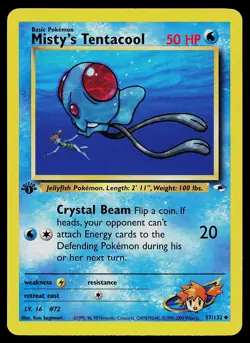 Pokemon Card - Misty's Tentacool 1st Edition Gym Heroes 57/132 Uncommon - Image 1
