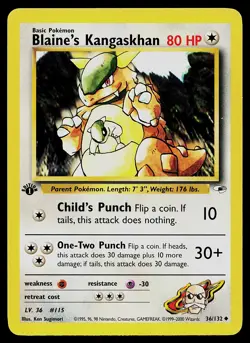 Pokemon Card - Blaine's Kangaskhan 1st Edition Gym Heroes 36/132 Uncommon - Image 1
