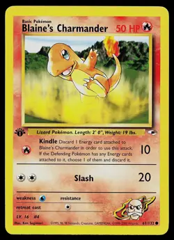 Pokemon Card - Blaine's Charmander Gym Heroes 61/132 Common 1st Edition - Image 1