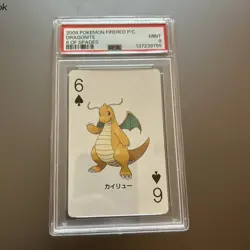 Pokemon FireRed Dragonite 6 of spades Playing Poker Card 2004 PSA 9 GEM MINT - Image 1
